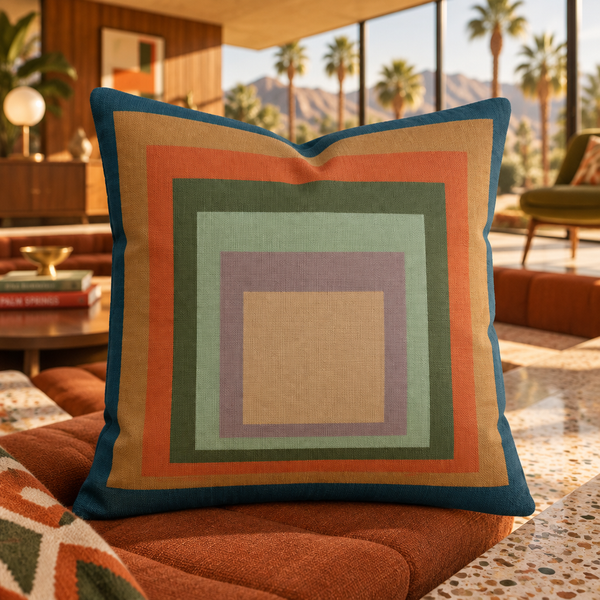 Palm Springs lounge with palm/mountain view