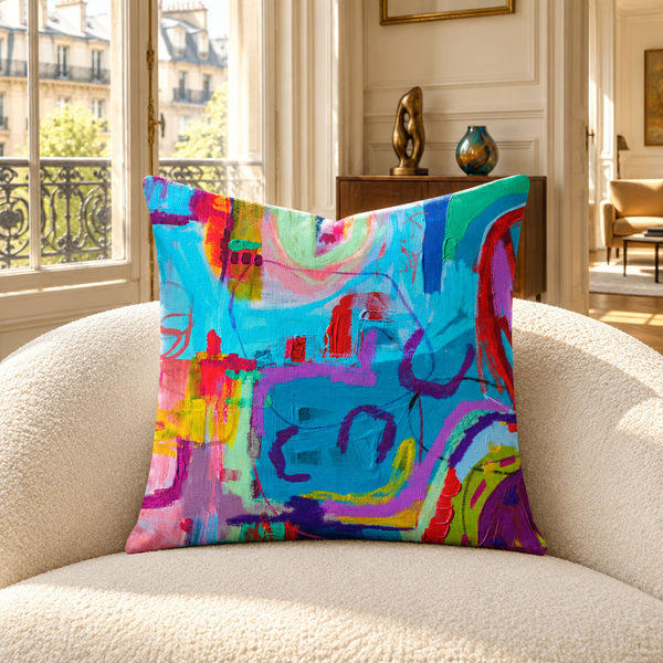 Destination Happiness 4 pillow in Paris collector apartment