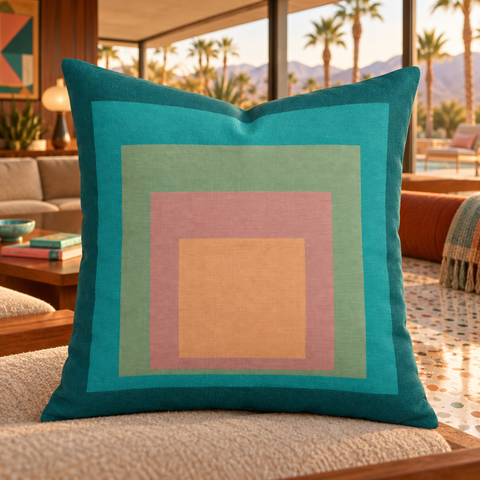 Palm Springs lounge with palm/mountain view