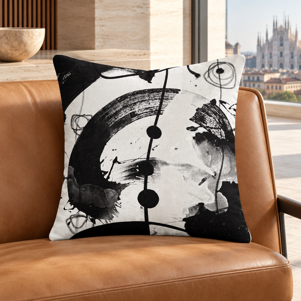 Modern Black White 2-5 pillow in Milan design apartment