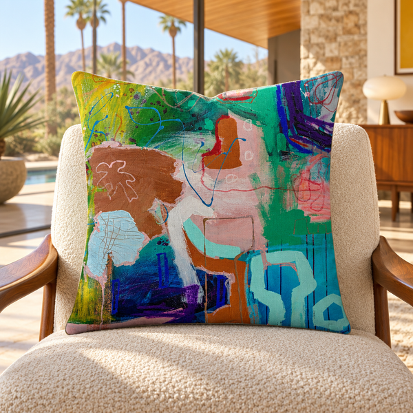 Reminiscence 3 pillow in Palm Springs mid-century residence