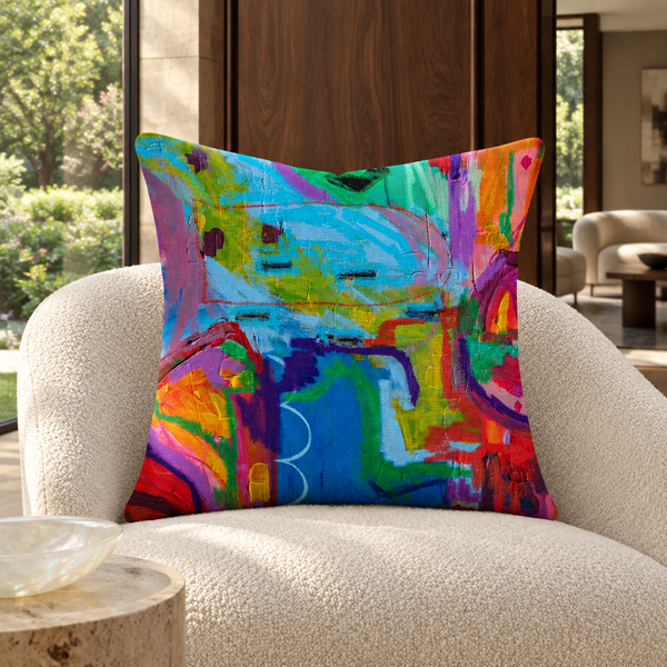 Destination Happiness 2 pillow in walnut collector residence