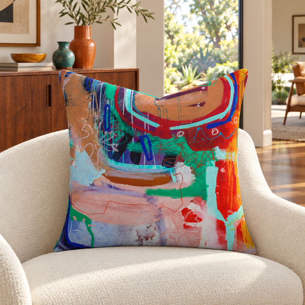 Reminiscence 2 22-inch pillow in walnut mid-century collector lounge