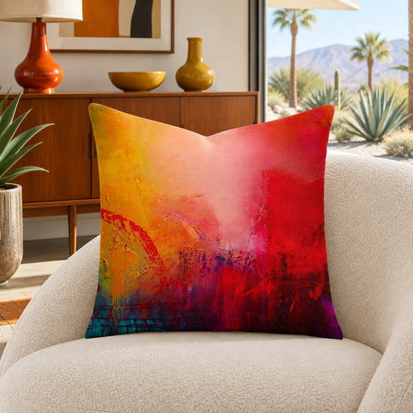 Lucid Dream pillow in colorful Palm Springs mid-century room
