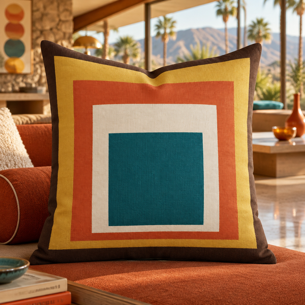 Palm Springs lounge with palm/mountain view