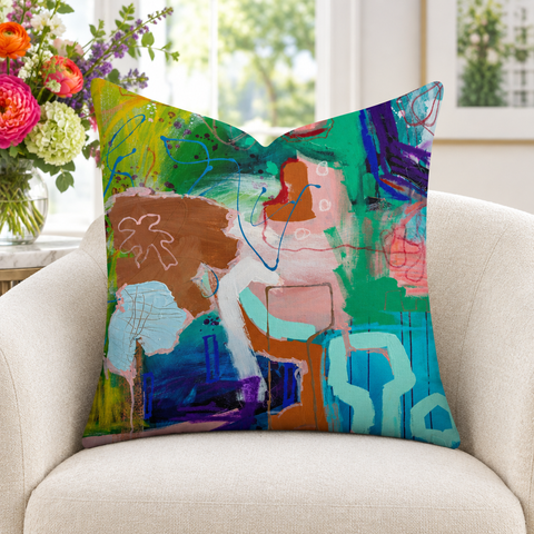 Reminiscence 3 pillow in white garden gallery with flowers