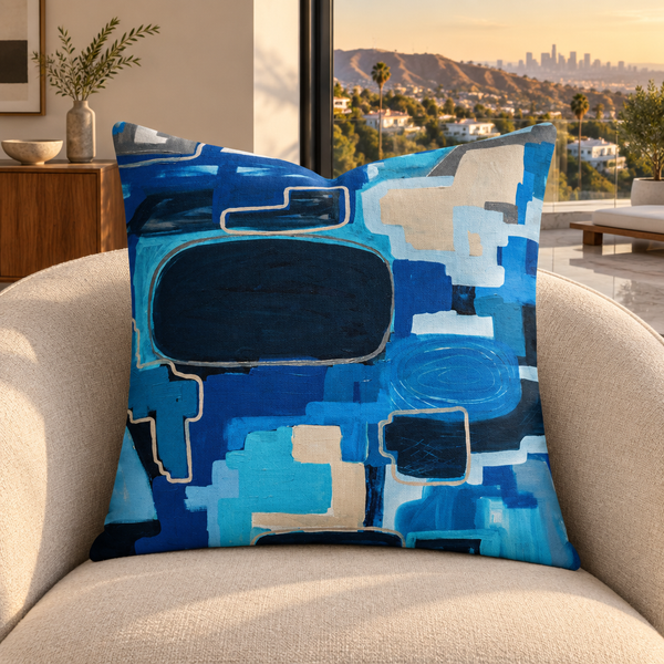 In the City pillow upright in a warm contemporary Hollywood Hills villa