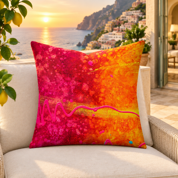 Summertime - 2 pillow in Positano villa at sunset