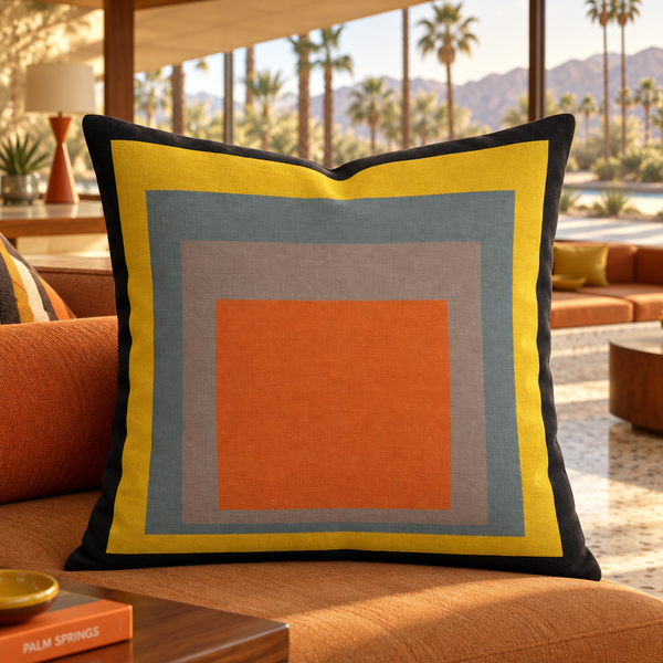 Palm Springs lounge with palm/mountain view
