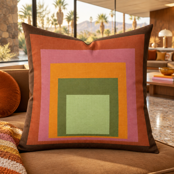 Palm Springs lounge with palm/mountain view