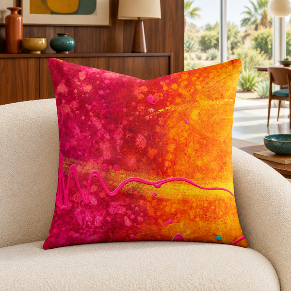 Summertime - 2 22-inch pillow in walnut mid-century collector room