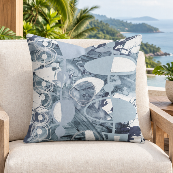 Gray 3 pillow in Phuket hillside villa with Andaman coast