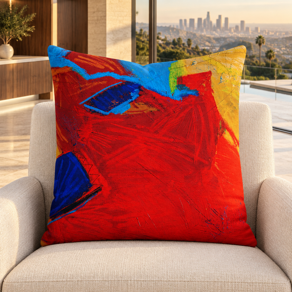 Emotions 2 pillow upright in a modern Hollywood Hills villa
