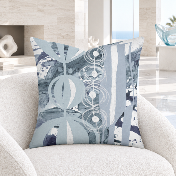 Gray 2 pillow in bright white collector villa
