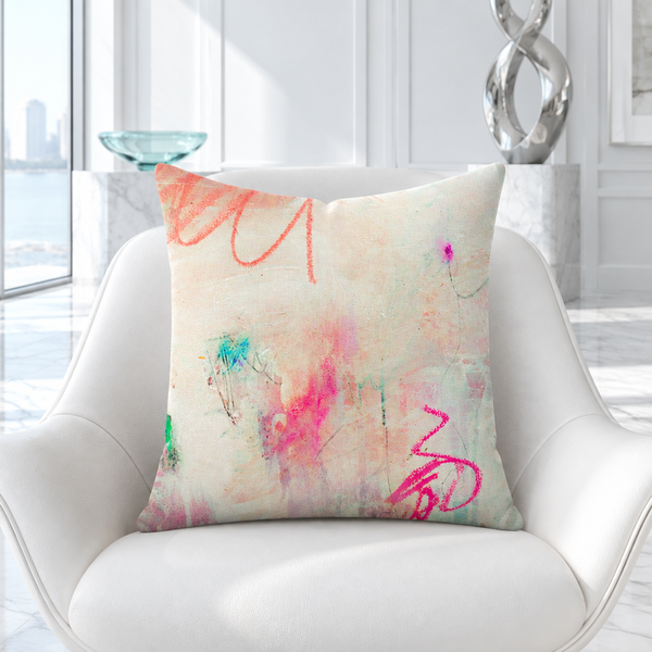 Tenderness pillow in bright cool-white modern collector room