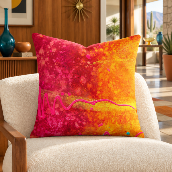 Summertime - 2 pillow in Palm Springs mid-century room