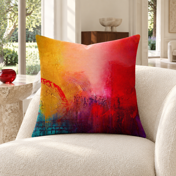 Lucid Dream pillow in bright ivory collector suite with ruby glass