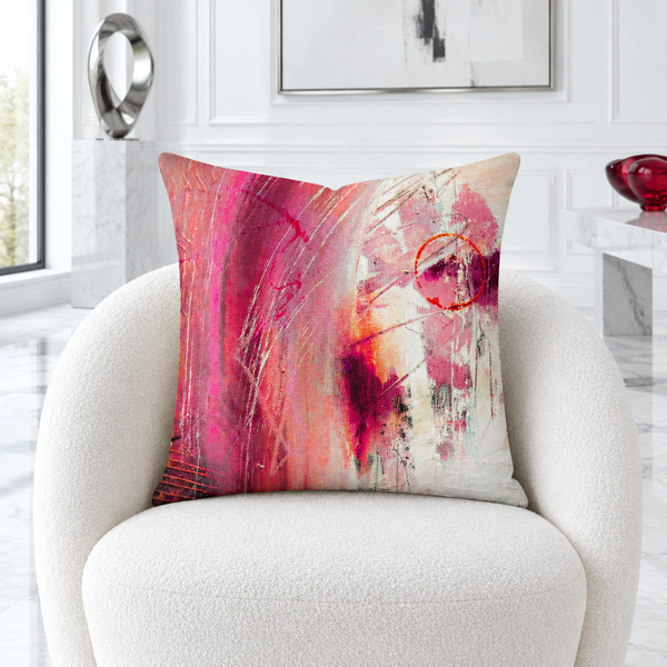 Tenderness pillow in bright cool-white collector room