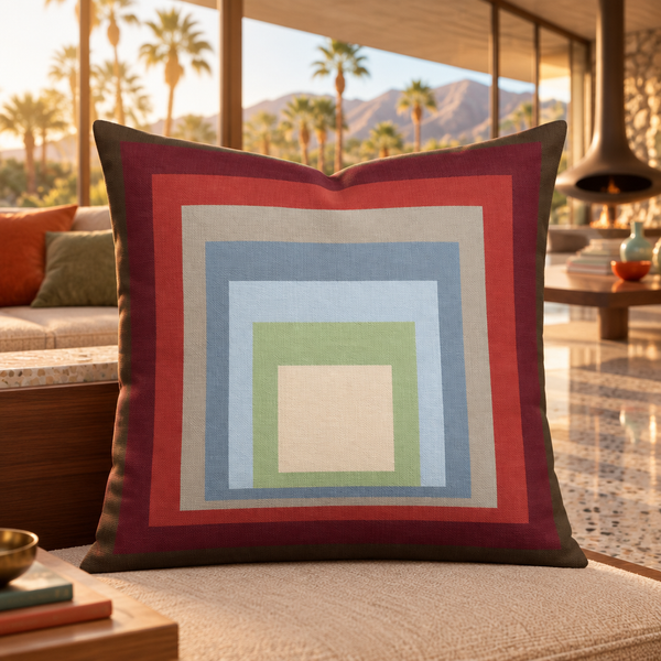Palm Springs lounge with palm/mountain view