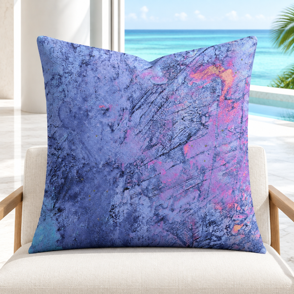 Sunrise pillow upright in a sunlit white marble Maldives resort lounge
