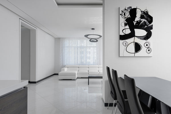 Abstract Wall Art -  Modern Black & White 3 - 4