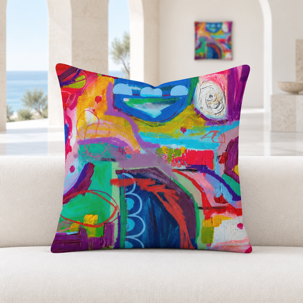 Malibu limestone gallery with distant matching art