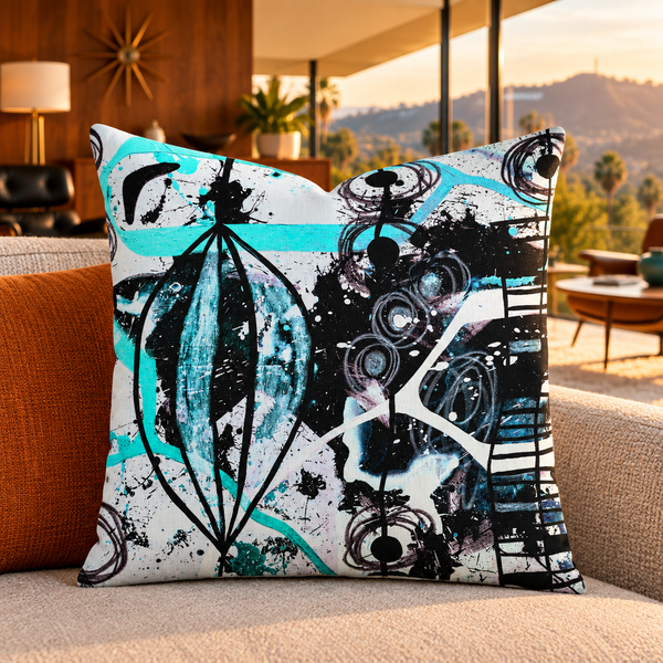 Mid-century modern Hollywood Hills home - Modern Black White & Aqua