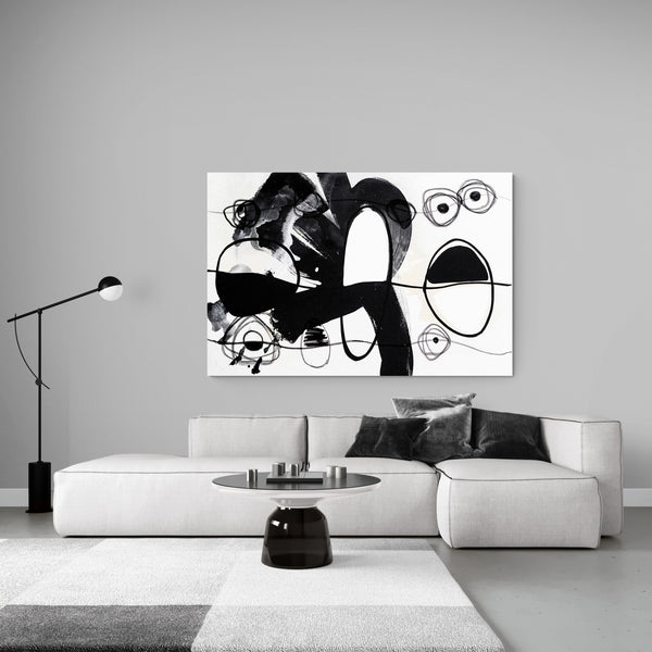 Abstract Wall Art -  Modern Black & White 3 - 4
