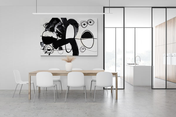 Abstract Wall Art -  Modern Black & White 3 - 4
