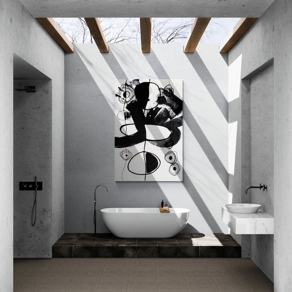 Abstract Wall Art -  Modern Black & White 3 - 4