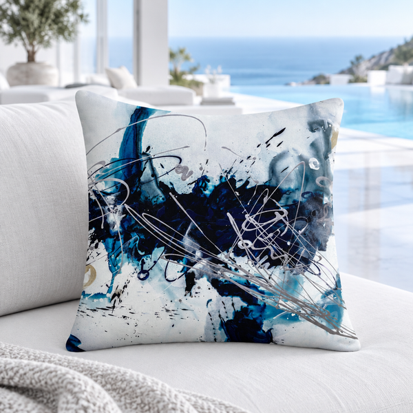 Nautical 2 - A pillow close-up in a white hillside villa