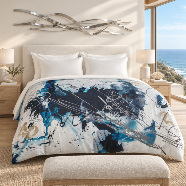Nautical 2 Malibu Beach House Room with more print visible