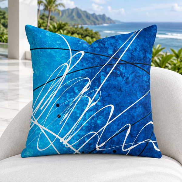 Ocean Breeze 2b-2 pillow upright in a close modern Kauai resort lanai