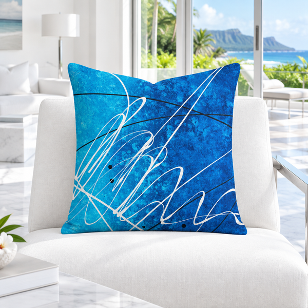 Ocean Breeze 2b pillow in a bright cool-white Kauai suite