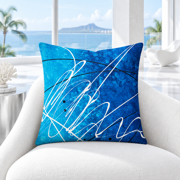 Ocean Breeze 2b pillow in a cool-white Hawaii resort penthouse