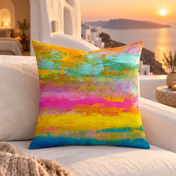 Opal pillow close-up in Santorini at sunset