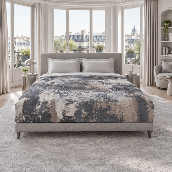 Perspective comforter in a Parisian collector’s suite