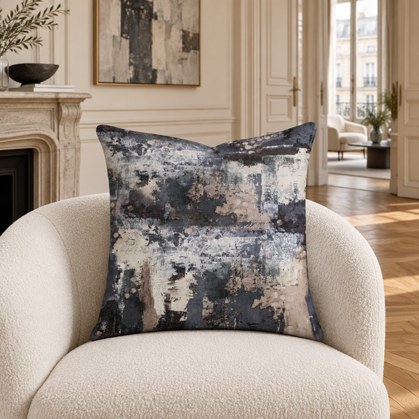 Perspective pillow in a Paris collector apartment