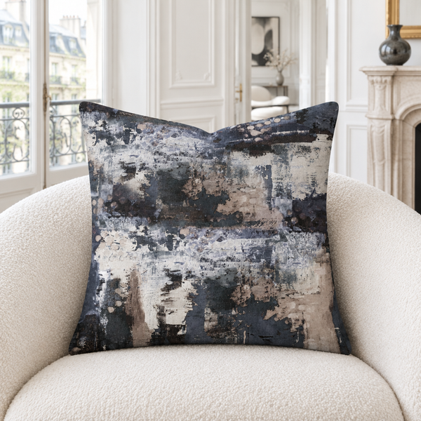 Perspective pillow in a white Paris collector apartment