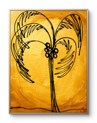 "Gold - Palm Tree" Original Modern Abstract Painting