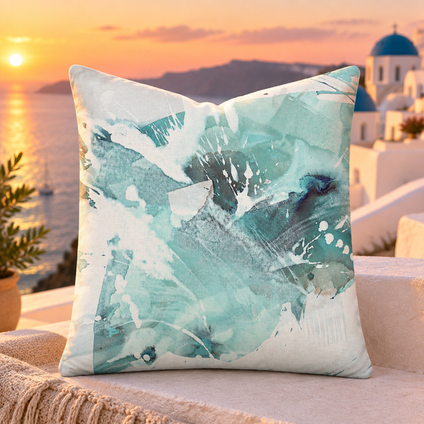 Santorini sunset - Aquatic 2 Sea Glass Light Aqua