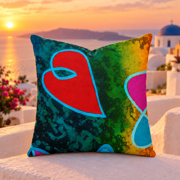 Santorini sunset - Happy 2 (18" art as 22")