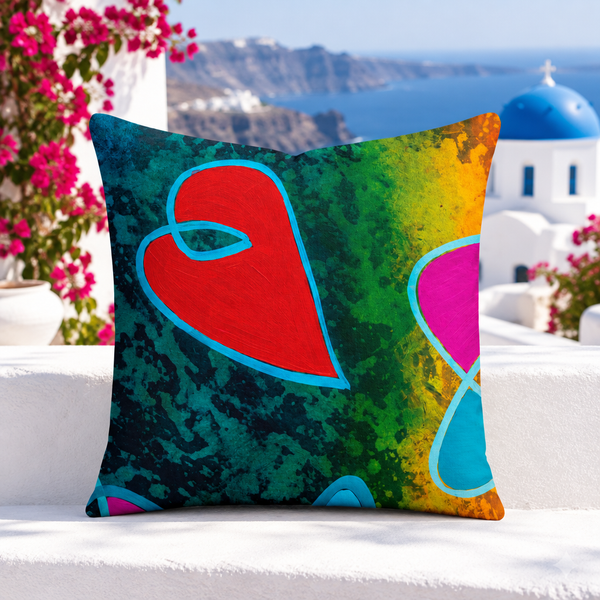 Santorini villa terrace - Happy 2 (18" art as 22")