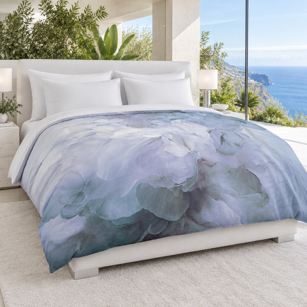 Seaside Garden comforter in a seaside botanical villa