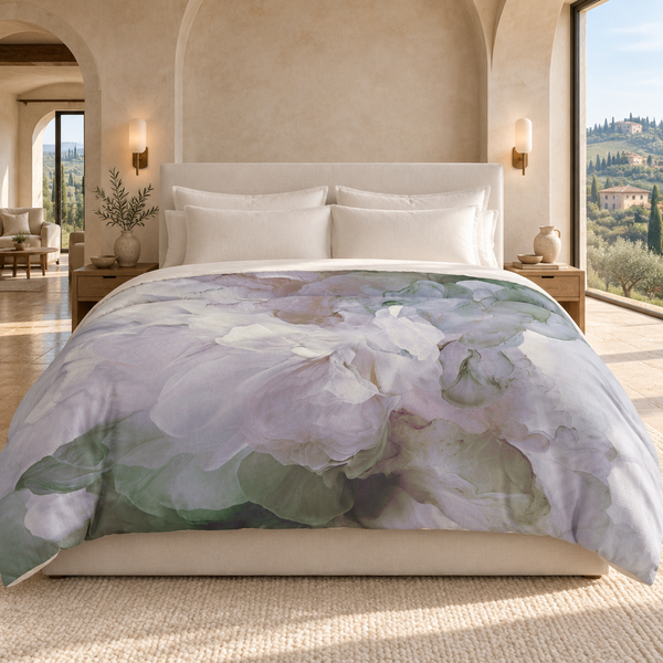 Spring Garden comforter in a luxury Tuscan villa suite