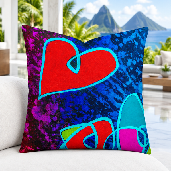 St. Lucia resort villa, closer/larger - Happy 5 (18" art as 22")