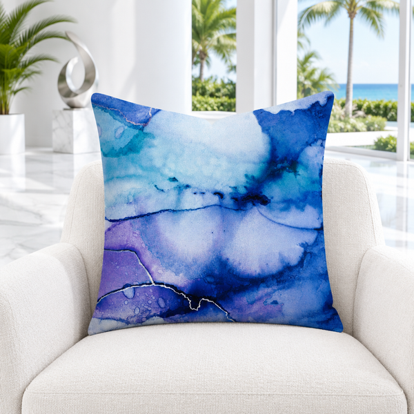 Storm - 3 pillow in a modern white Palm Beach villa