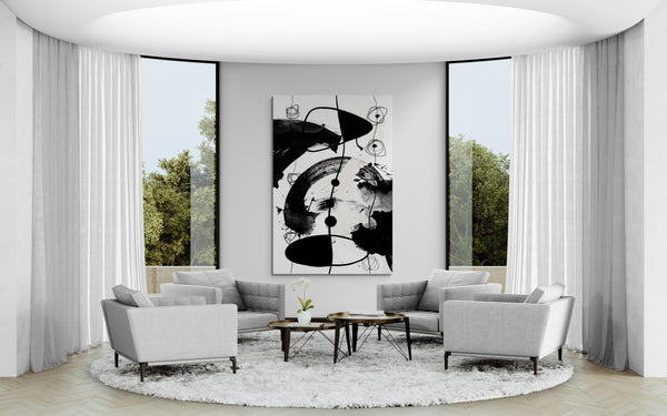 Abstract Wall Art -  Modern Black & White 3 - 2