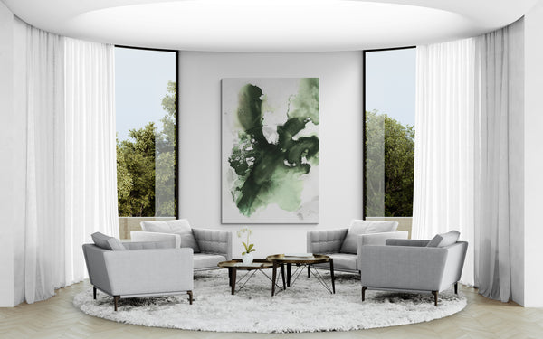 Abstract Wall Art -  Tropical Waters 2B - Sage