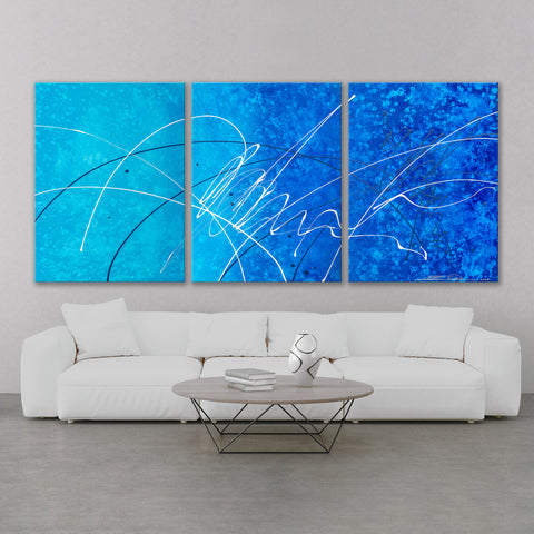 Abstract Painting "Ocean Breeze Aqua"